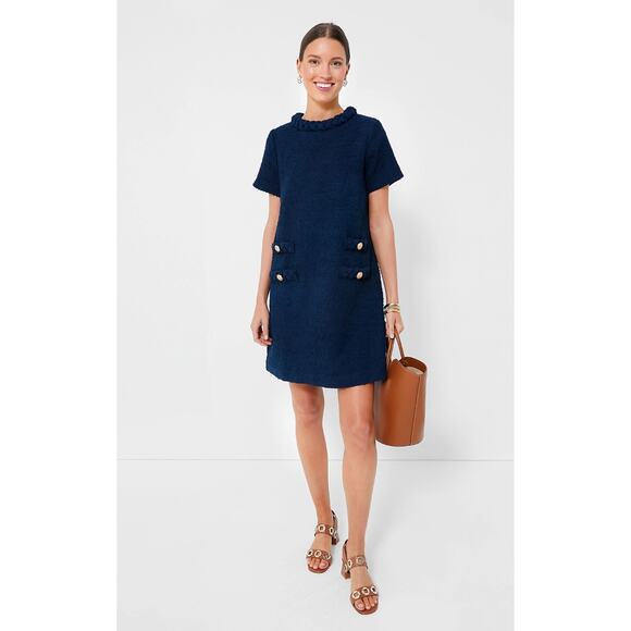 Tuckernuck Jackie Tweed Dress Navy Blue size XL - Picture 1 of 6